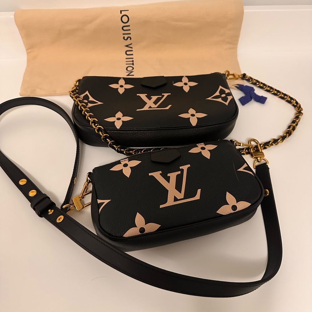 Louis Vuitton Black and Tan Crossbody Bags